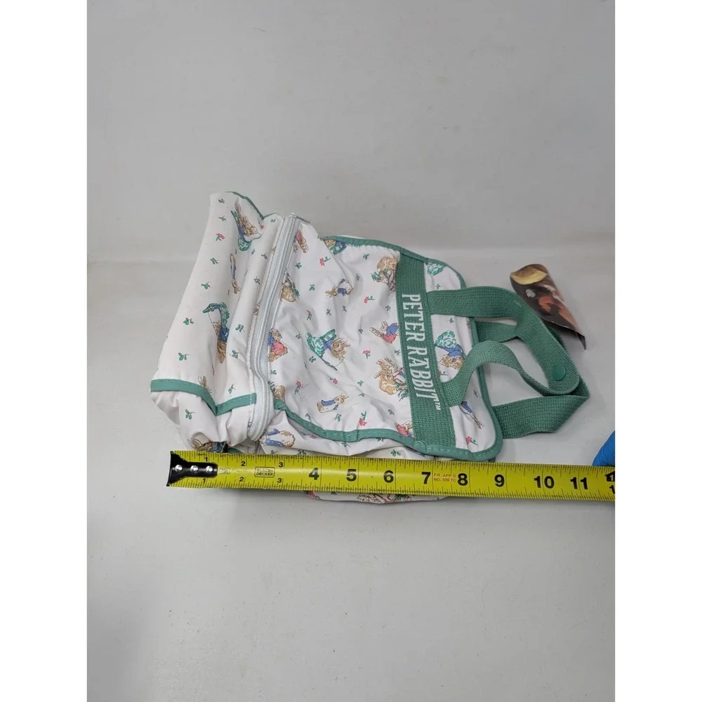 Vintage Beatrix Potter Peter Rabbit Mint Green Vinyl Baby Bottle Diaper Bag Tote